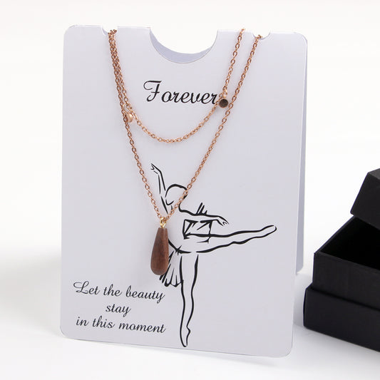 Chain bracelet in stainless steel with wood,gold,rose gold and silver bracelet for women girls