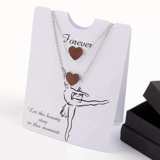 SOPEWOD Fashion Heart Wood Jewelry