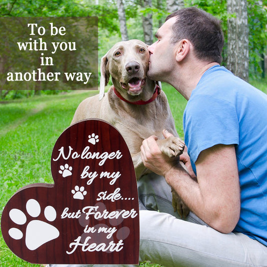 View larger image Add to Compare  Share SOPEWOD Sympathy Condolence Gifts: Heart-Shaped Wooden Plaque for Pet Loss Remembrance
