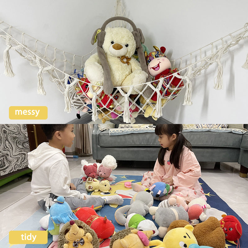 SOPEWOD Love Large Stuffed Animal Net Hammock for Plushie Toys | Corner Hanging Organizer for your Teddy and Stuffy Collection