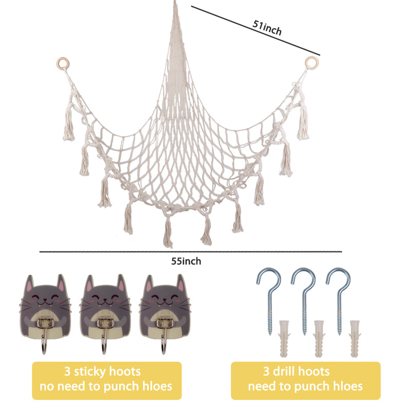 SOPEWOD Love Large Stuffed Animal Net Hammock for Plushie Toys | Corner Hanging Organizer for your Teddy and Stuffy Collection