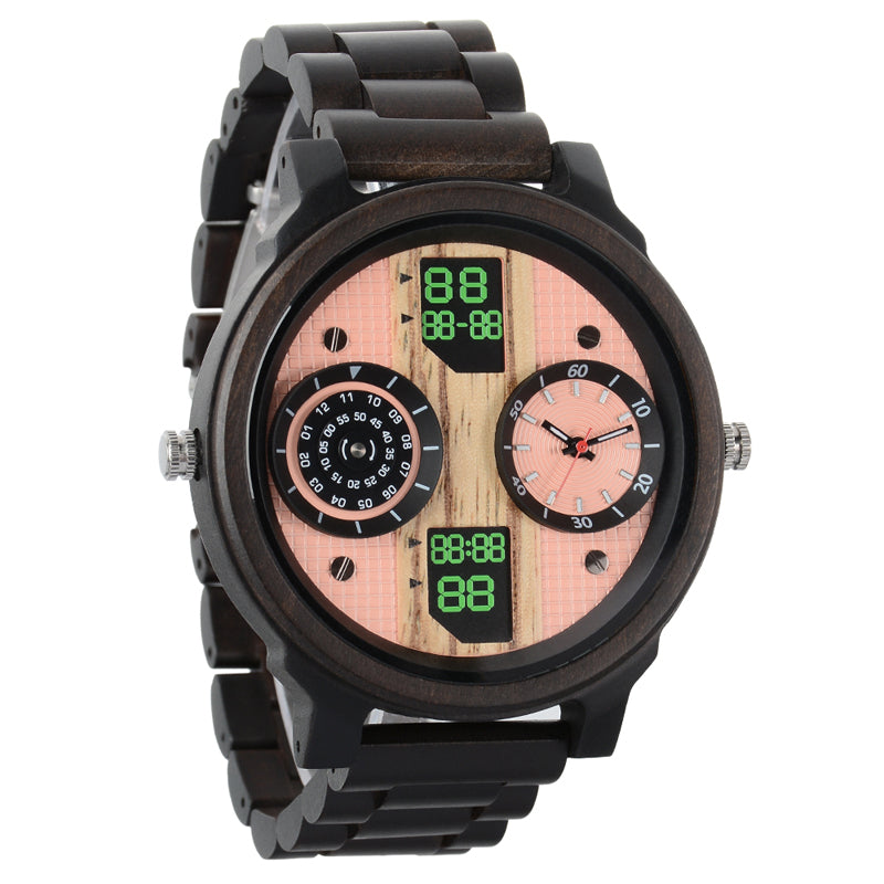 SOPEWOD fashion smart zebra wood ebony watch