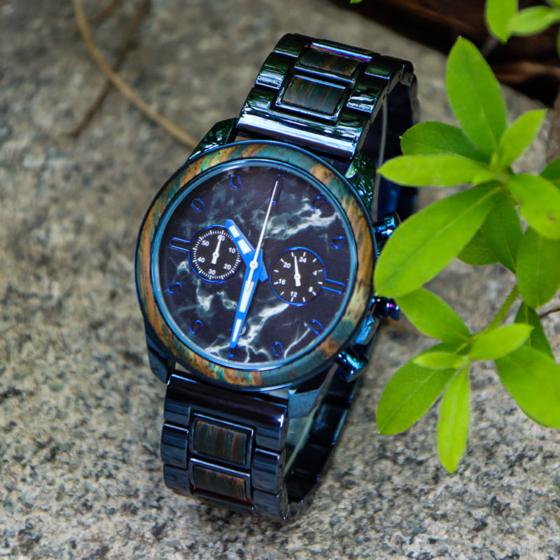 OEM/ODM Fashion Style Black Sandal Japan Movt Men Wood Watch Wristwatch
