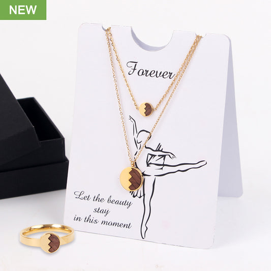 SOPEWOD Elegant Jewelry Set with Necklace, Bracelet, and Ring for Sophisticated Style
