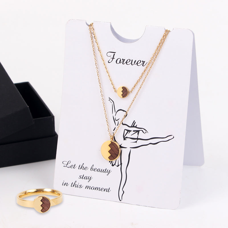 SOPEWOD Elegant Jewelry Set with Necklace, Bracelet, and Ring for Sophisticated Style