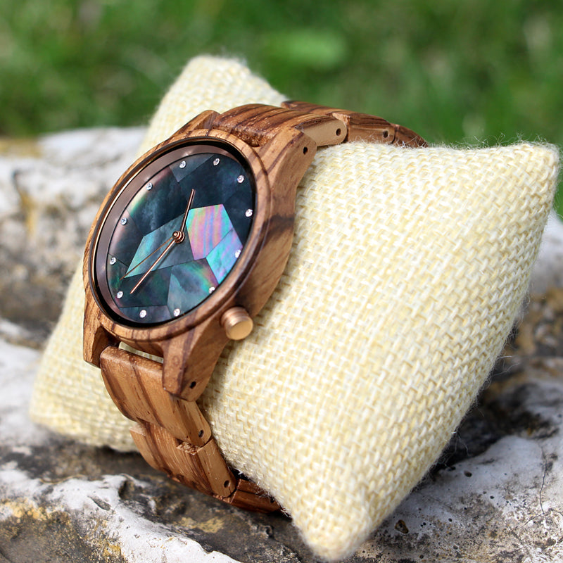 SOPEWOD Charm OEM Customized Shell Dial Men Women Wooden Watch