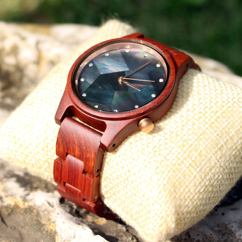 SOPEWOD Charm OEM Customized Shell Dial Men Women Wooden Watch
