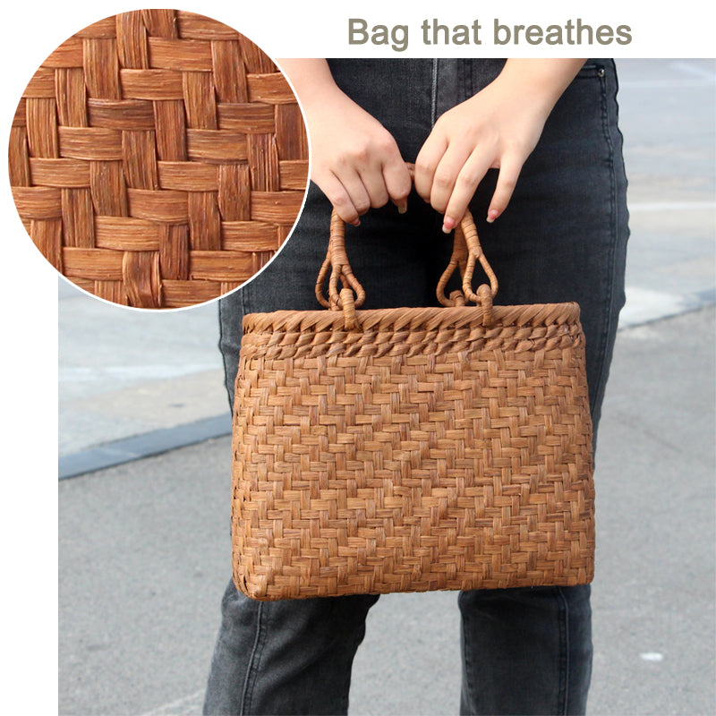 SOPEWOD Fashion Bamboo Handbag Handmade Weave Leisure bag for Womens