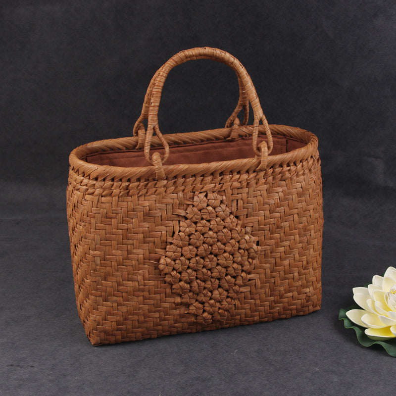 SOPEWOD Mountain Grape Wrapping Basket Wrapping Persimmon Color Dyed Japanese Style Wrapping Decoration Women's Luxury Handbag