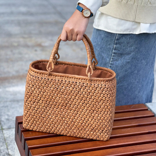 SOPEWOD trend grapevine bamboo pure small big handmade woven bag for women