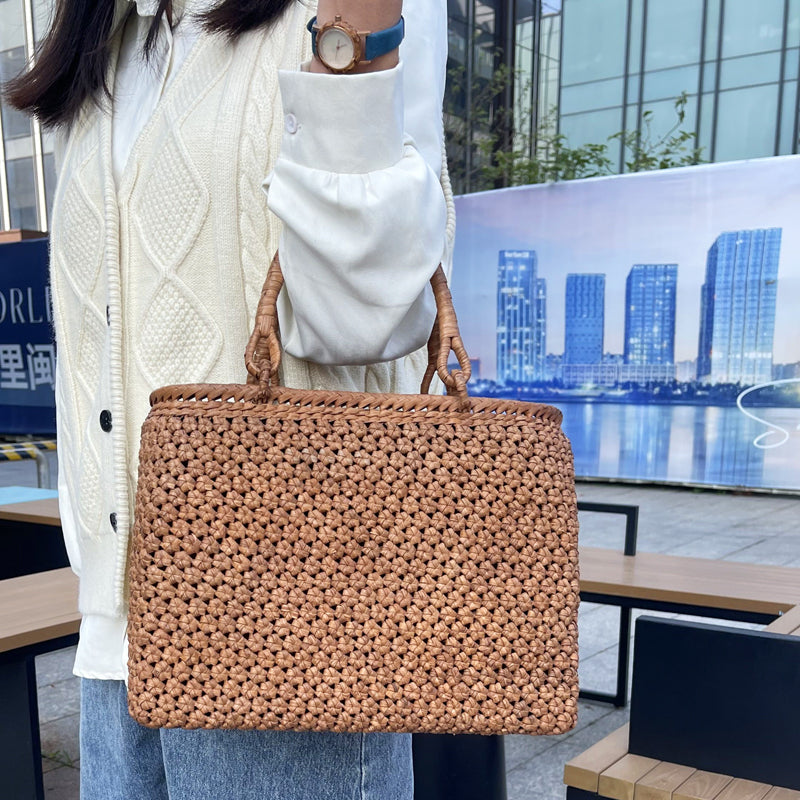 SOPEWOD trend grapevine bamboo pure small big handmade woven bag for women