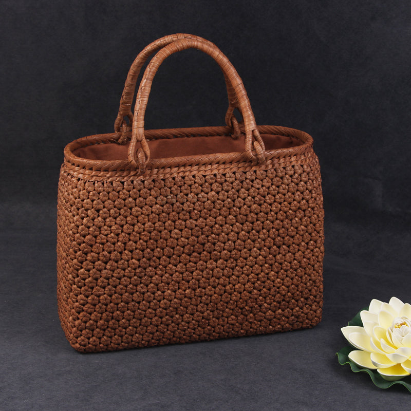 SOPEWOD trend grapevine bamboo pure small big handmade woven bag for women