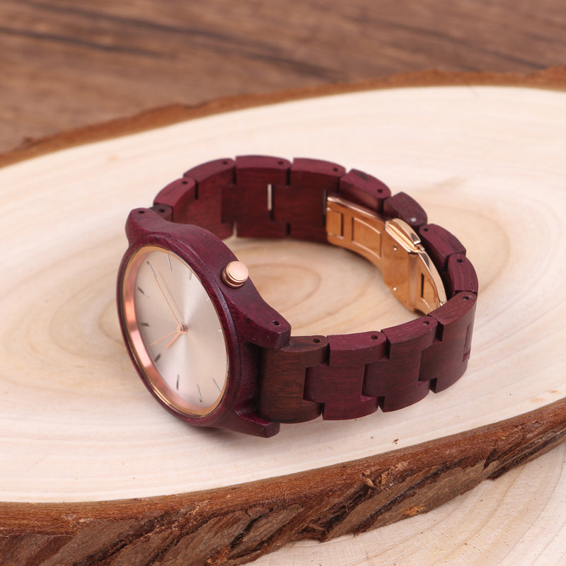 SOPEWOD Wood Watches for Women,Wooden Handmade Watch with Lightweight Adjustable Wood Band, Natural Casual Fashion Quartz Wristwatch