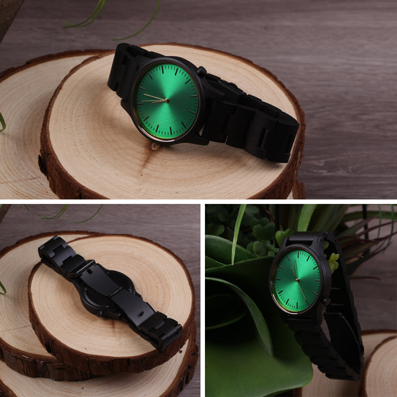 SOPEWOD Men's Wooden Watch with All Wood Strap Quartz Analog Classic Design Wrist Watch