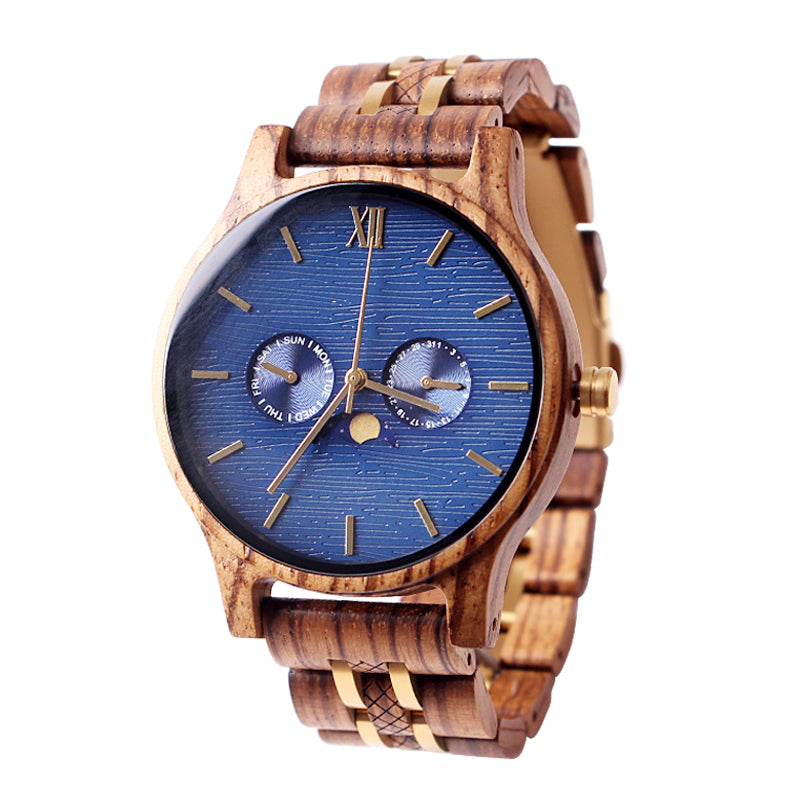 SOPEWOD Mens Personalized Engraved Wooden Watches, Stylish Wood & Stainless Steel Combined Quartz Casual Wristwatches for Men Family Friends Customized Watch