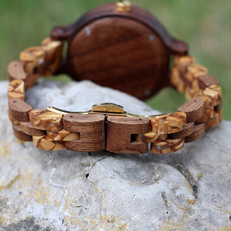 SOPEWOD new luxury women custom private label wooden watches with colors dial