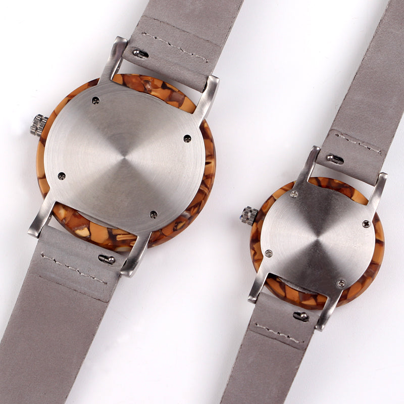 SOPEWOD His and Her Couple Watches Fashion Metal and Wooden Men Women Couple Set Pair Watches