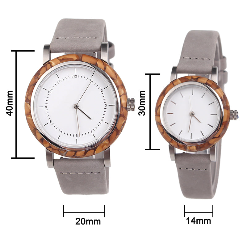 SOPEWOD His and Her Couple Watches Fashion Metal and Wooden Men Women Couple Set Pair Watches