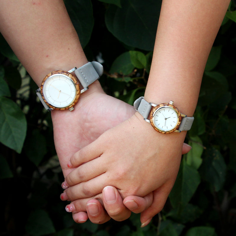 SOPEWOD His and Her Couple Watches Fashion Metal and Wooden Men Women Couple Set Pair Watches