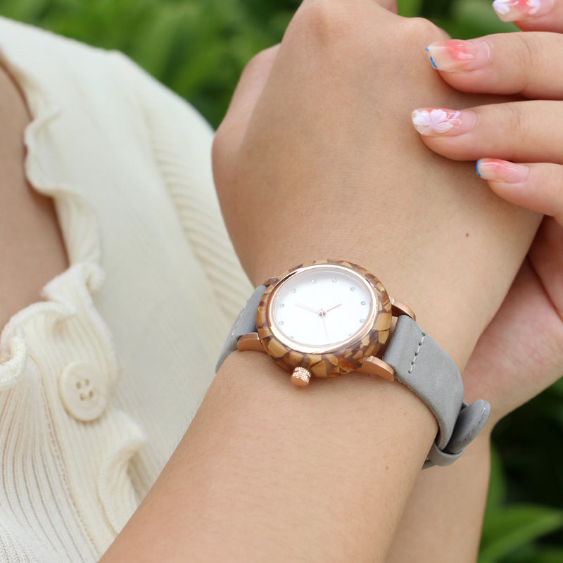 SOPEWOD fashion custom logo sandalwood walnut olive metal wooden watch, leather watches for women