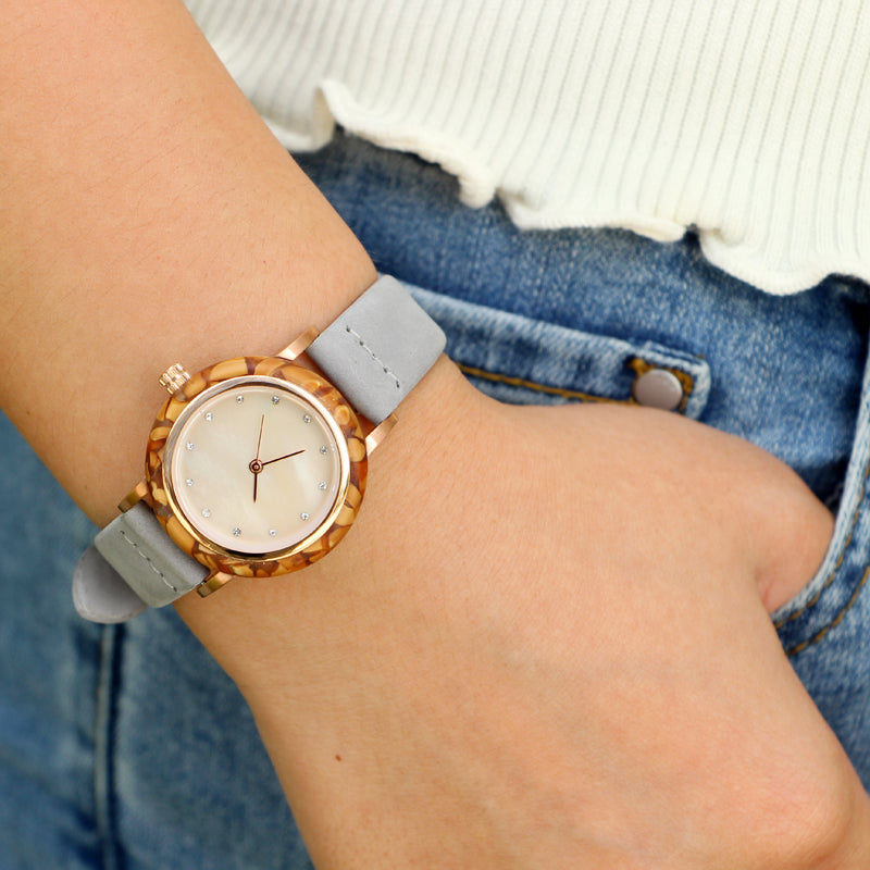 SOPEWOD fashion custom logo sandalwood walnut olive metal wooden watch, leather watches for women