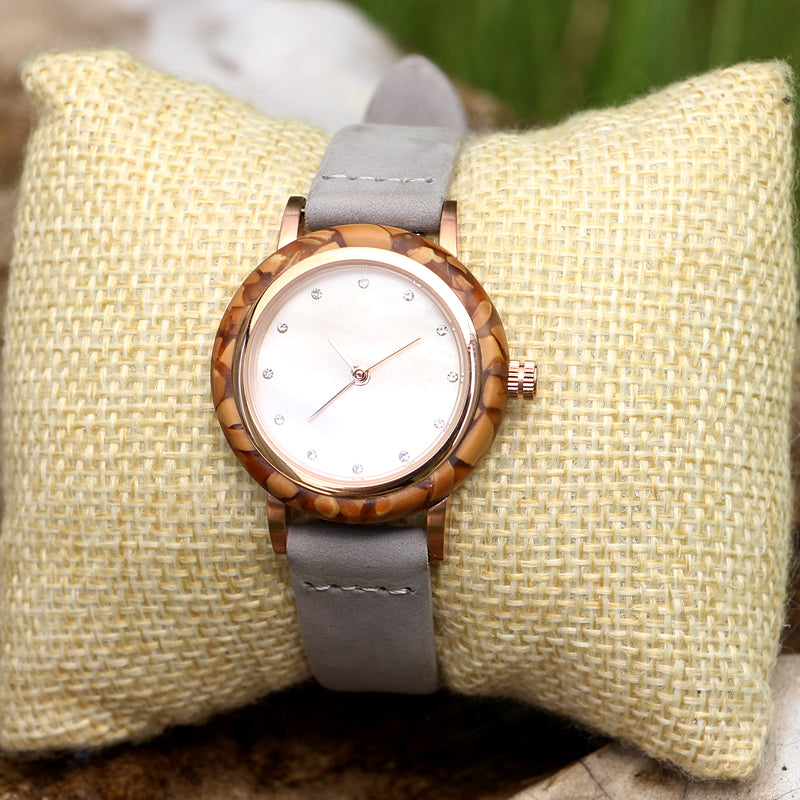 SOPEWOD fashion custom logo sandalwood walnut olive metal wooden watch, leather watches for women