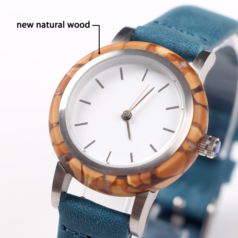 SOPEWOD fashion custom logo sandalwood walnut olive metal wooden watch, leather watches for women