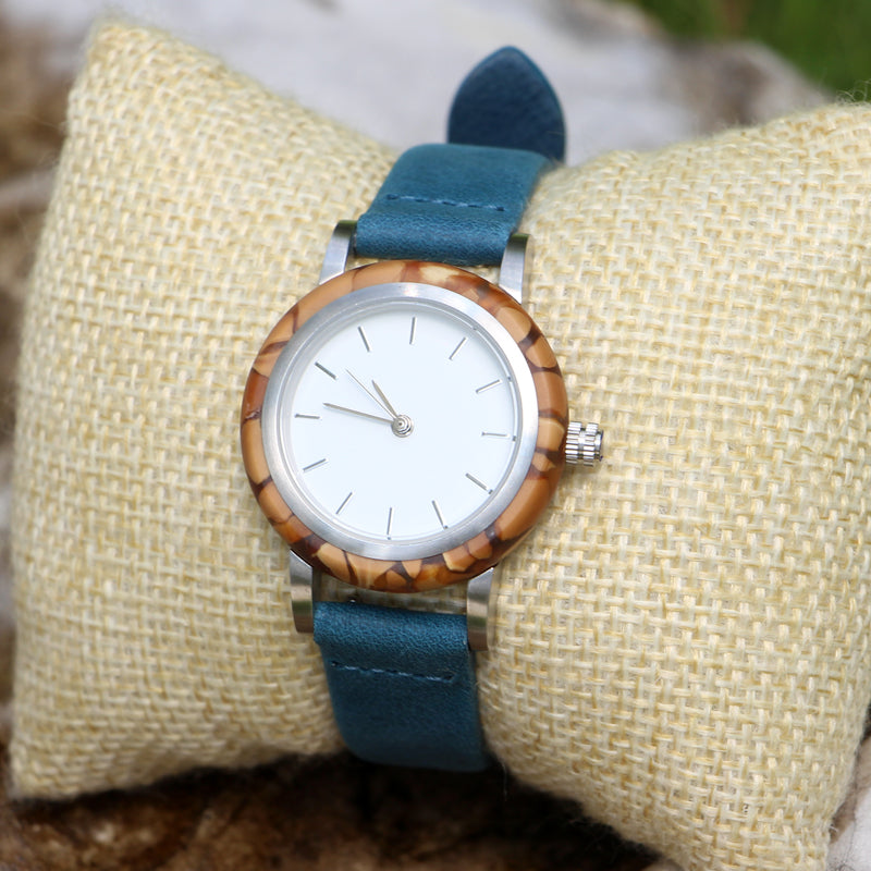 SOPEWOD fashion custom logo sandalwood walnut olive metal wooden watch, leather watches for women