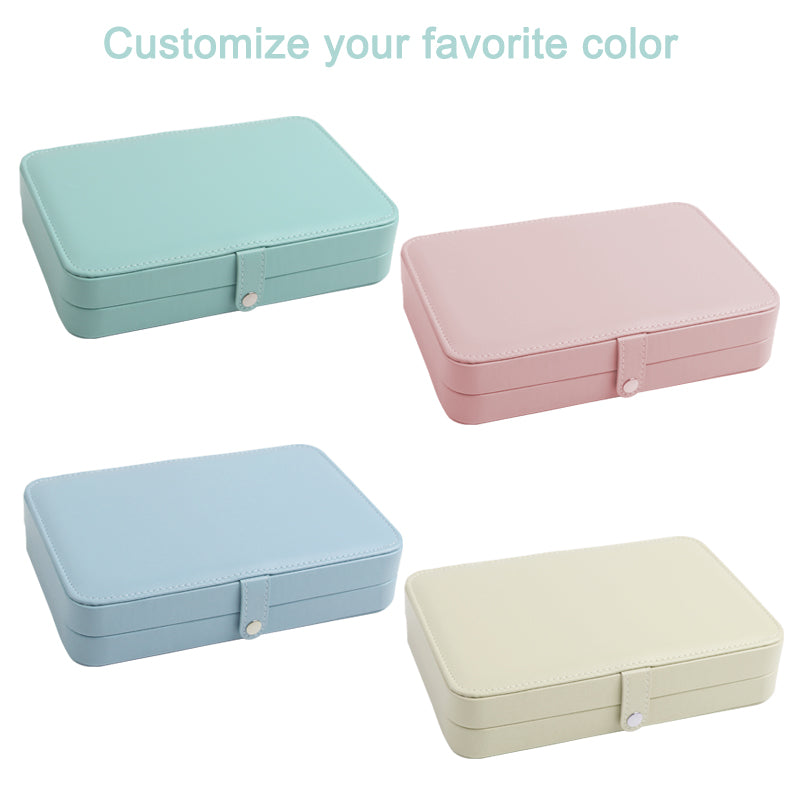 SOPEWOD Small Portable Travel Jewelry Box Bracelet Necklace Ring Storage Organizer Box for Women Girl Gift