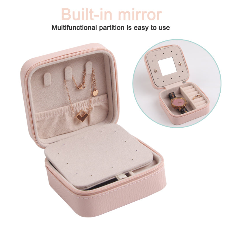 SOPEWOD Small Portable Travel Bracelet Necklace Ring Storage Jewelry Organizer Box for Women Girl Gifts