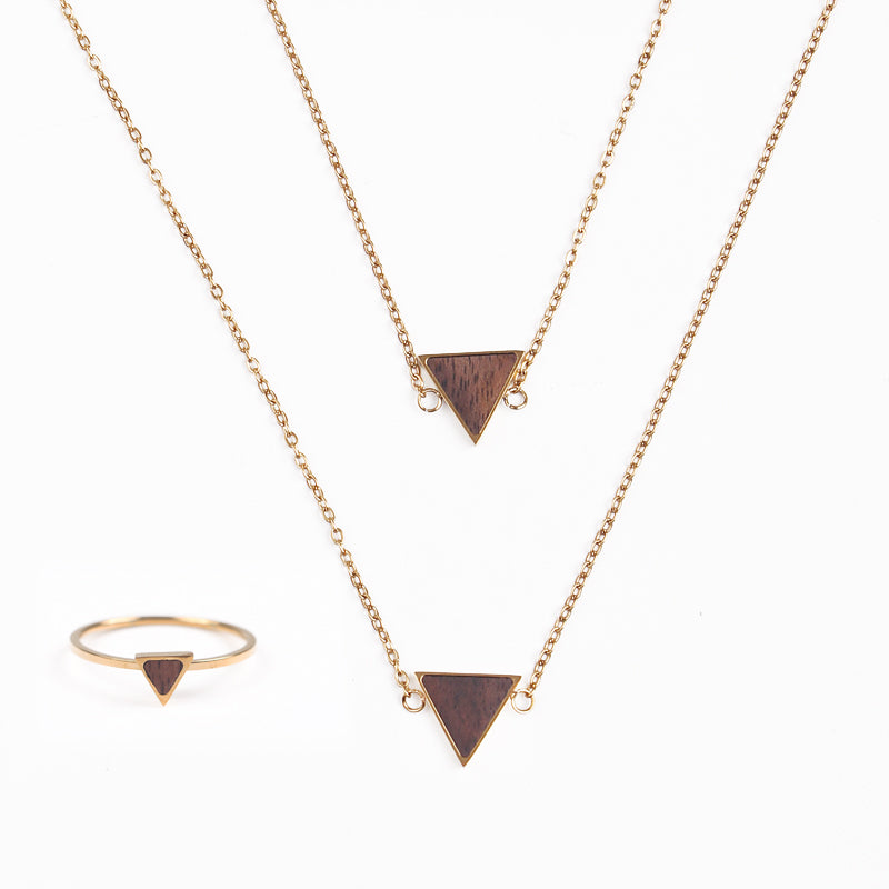 Chain bracelet in stainless steel with wood,gold,rose gold and silver bracelet for women girls